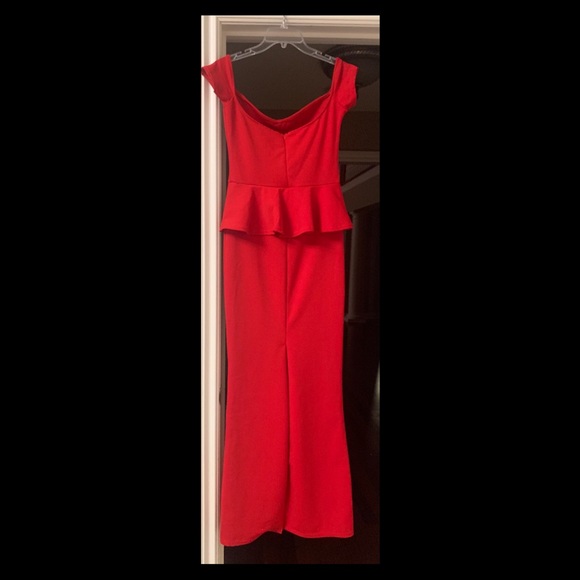 Sexy Off The Shoulder Peplum Maxi Evening Dress - Picture 6 of 8